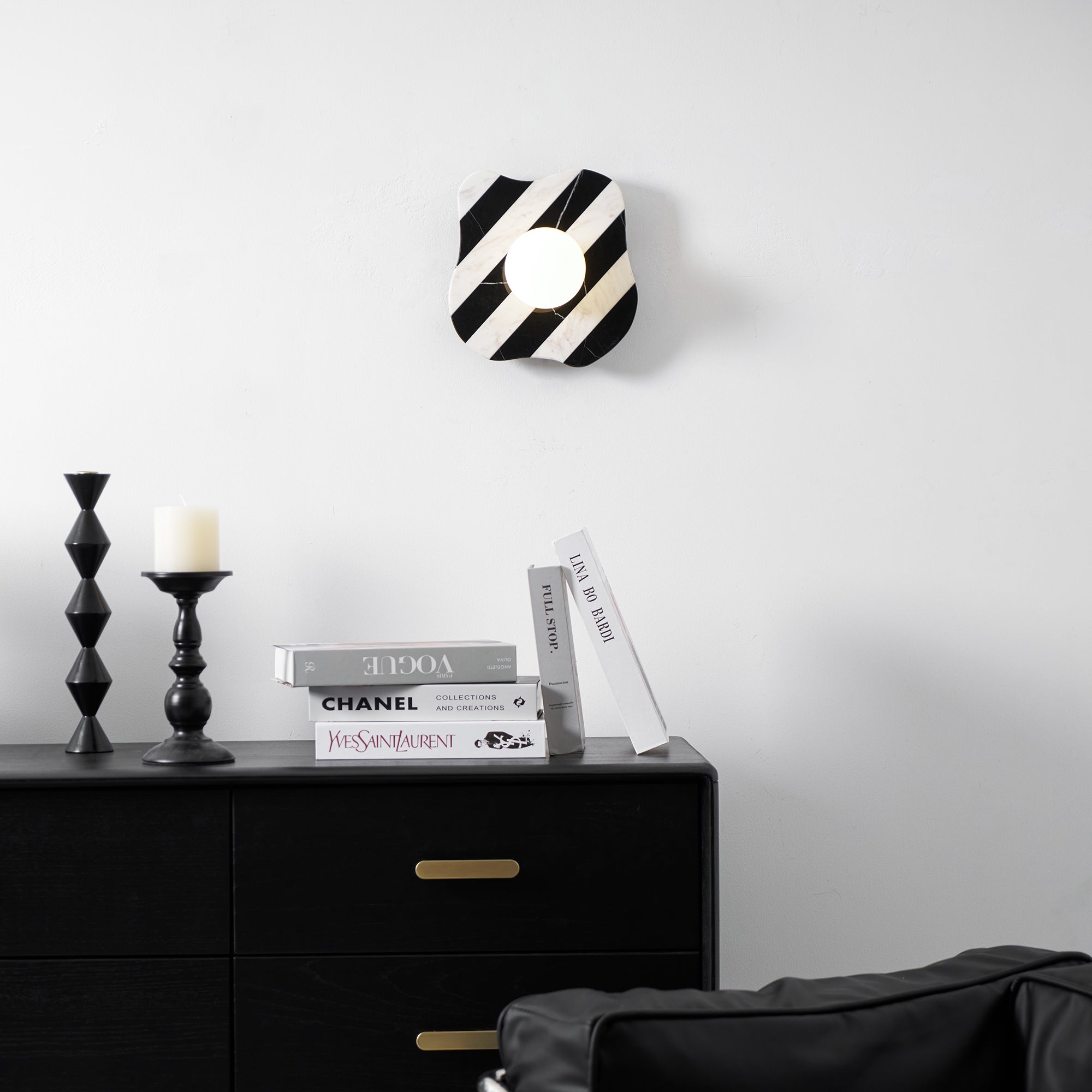 Curinis Individual Creativity Zebra Marble Glass Wall Lamp - Lamp Copper