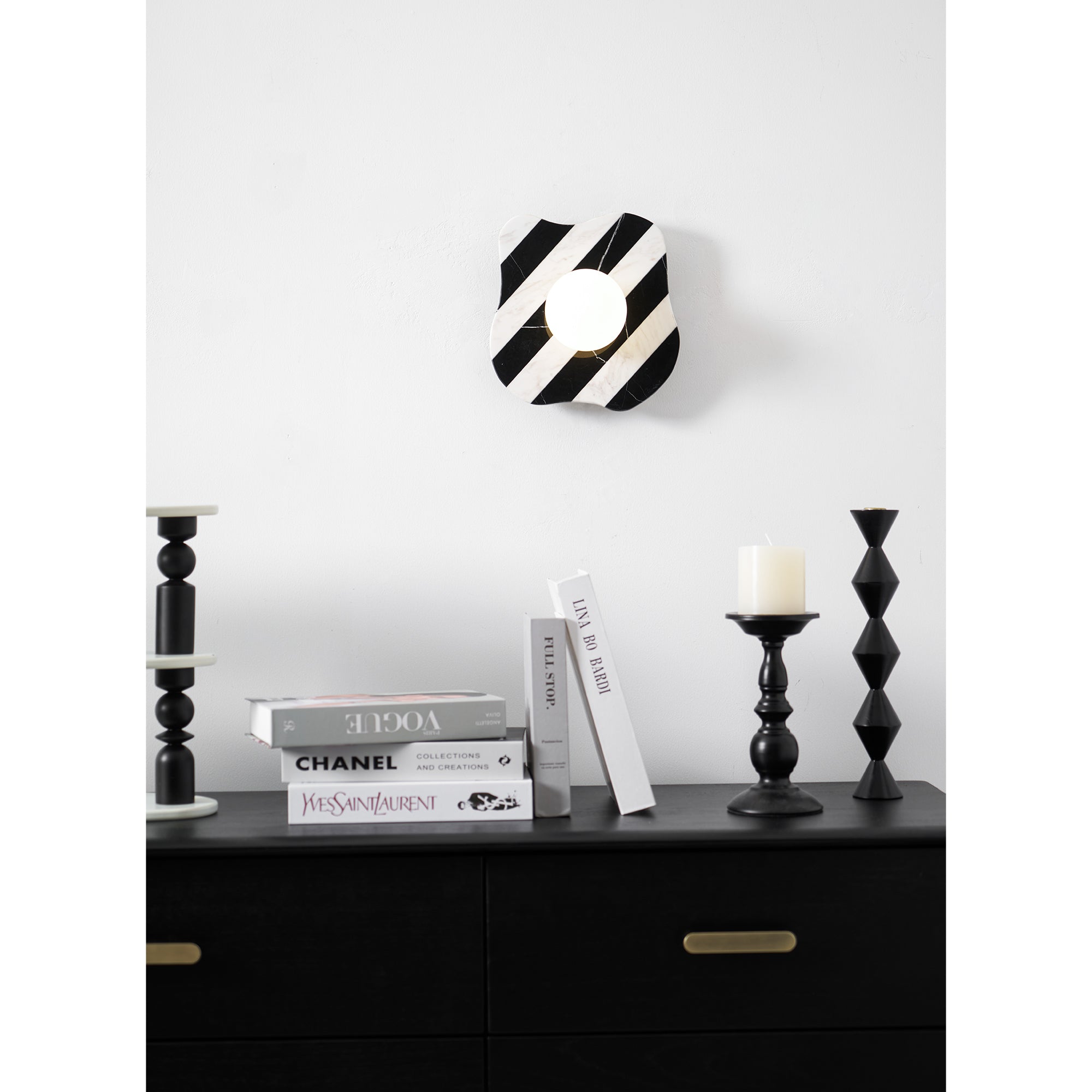 Curinis Individual Creativity Zebra Marble Glass Wall Lamp - Lamp Copper