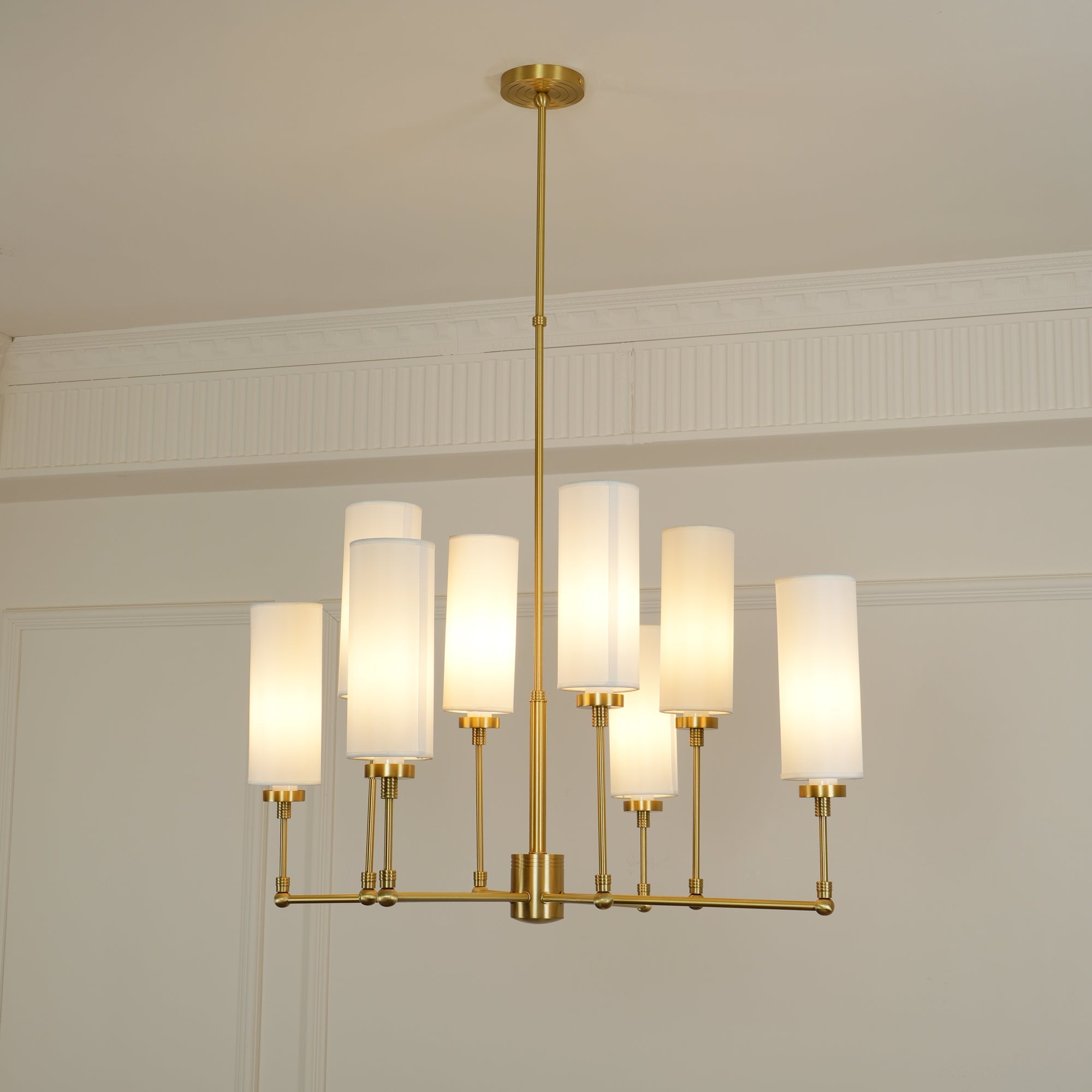 Artemis Chandelier Brass Fabric
