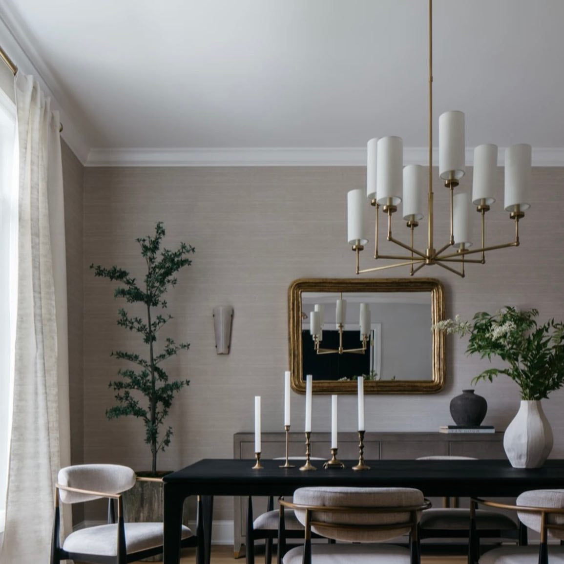 Artemis Chandelier Brass Fabric