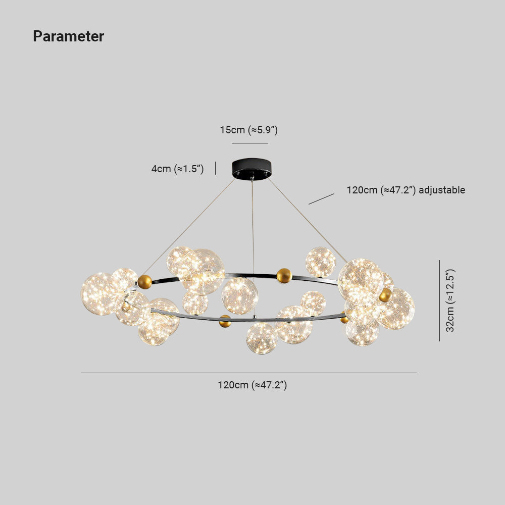 Valentina Círculo Redondo Candelabro/Lámpara Colgante Dorada