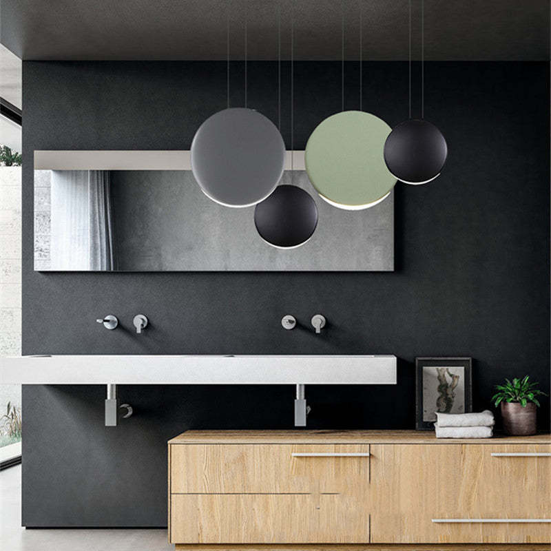 Arisha Minimalista Orbicular Metal Lámpara Colgante Blanca