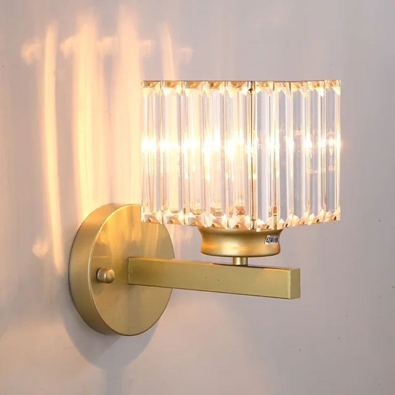 Arisha Moderno Cuadrado/Redondo Metal/Cristal Aplique de Pared Dorado