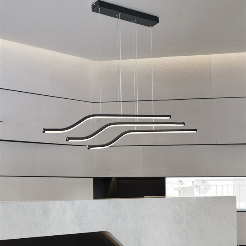 Arisha Minimalista Lineal Metal Lámpara Colgante Blanca/Negra