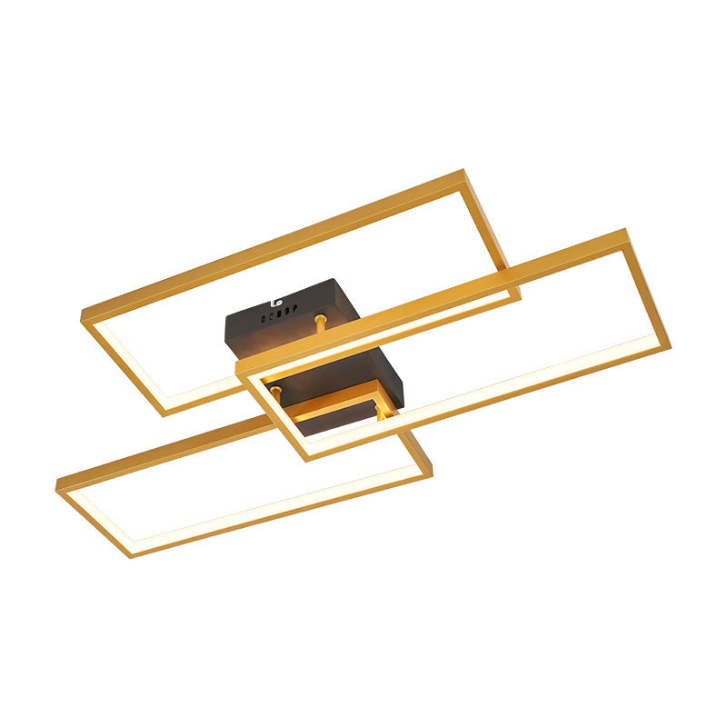 Arisha Moderna Rectangular Metal/Gel de Sílice Lámpara de Techo Blanca/Negra/Negra oro