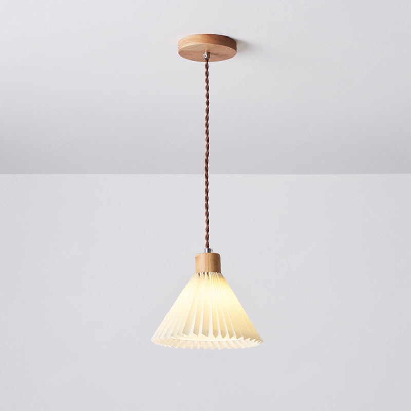 Muto Arte Paraguas Madera/PVC Lámpara Colgante Beige