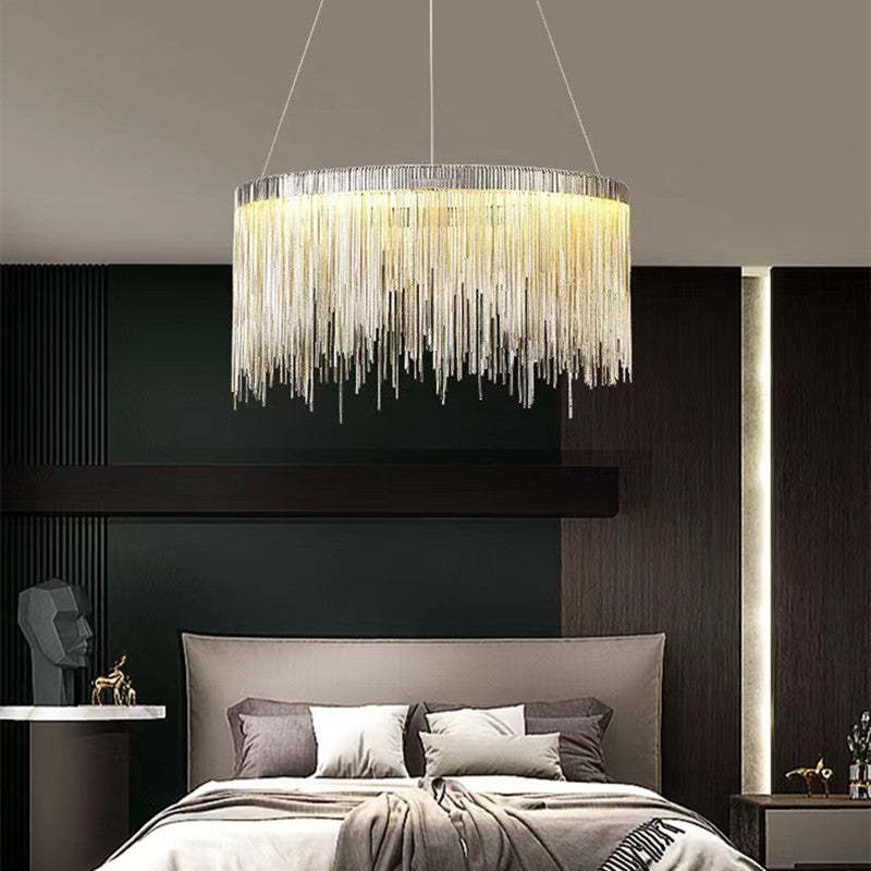 Arisha Decorativa Circulo Metal Lámpara Colgante Plata/Ora Rosa