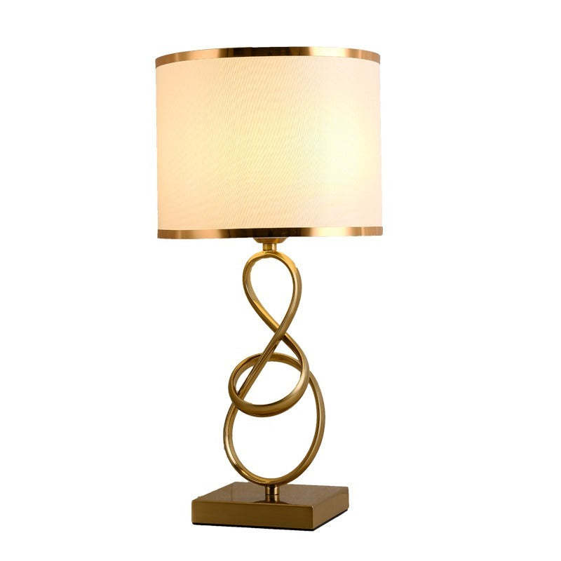 Arisha Geométrica Meta/Tela LED Lámpara de Mesa/Pie Blanca/Roja