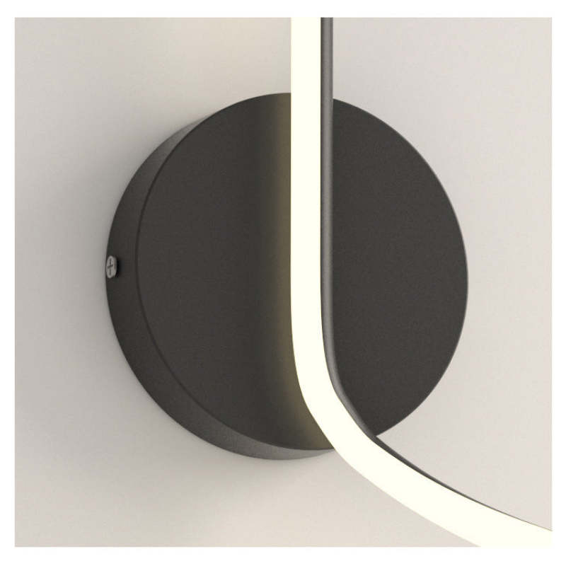 Arisha Moderno LED Spiral Lineal Metal Aplique de Pared Negro/Blanco