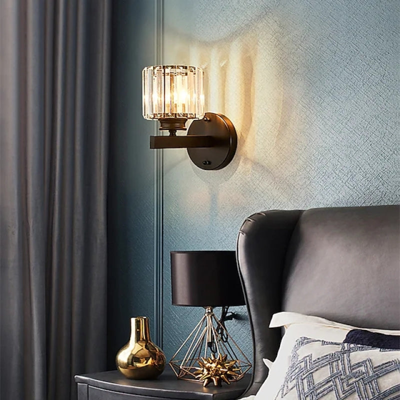 Arisha Moderno Cuadrado/Redondo Metal/Cristal Aplique de Pared Dorado