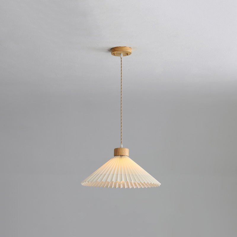 Muto Arte Paraguas Madera/PVC Lámpara Colgante Beige