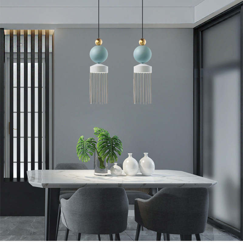 Valentina Moderna Geométrica Metal Lámpara Colgante Azul/Gris