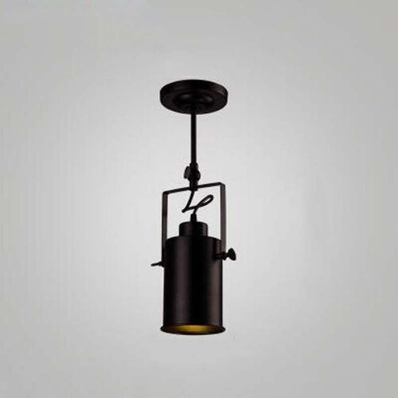 Silva Vintage Industrial Geométrica Foco Metal Lámpara de Techo Negra