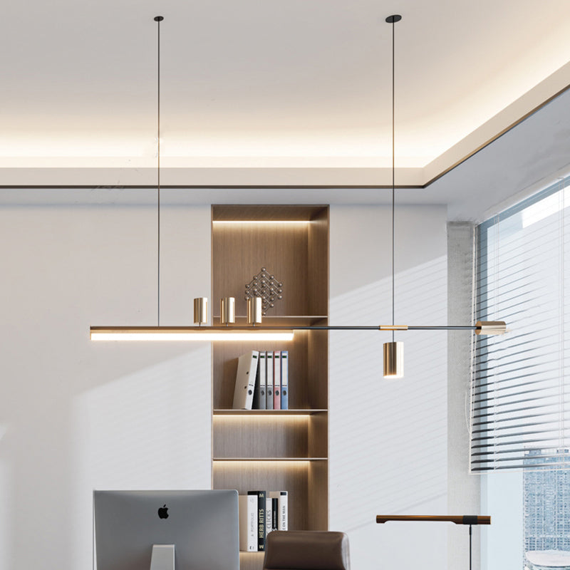 Arisha Minimalista Simple Lineal Metal Lámpara Colgante Negro/Oro
