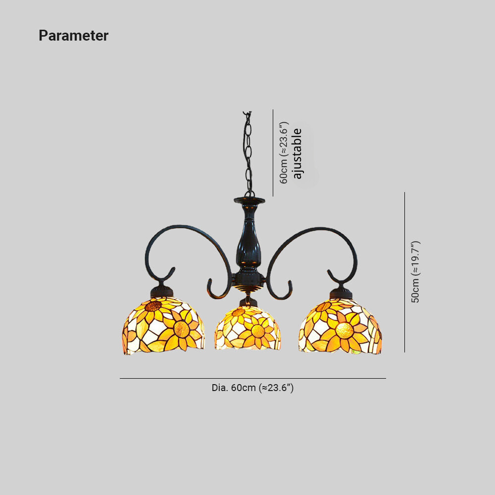 Tiffany Moderno LED Lámparas De Araña Metal/Vidrio Salón