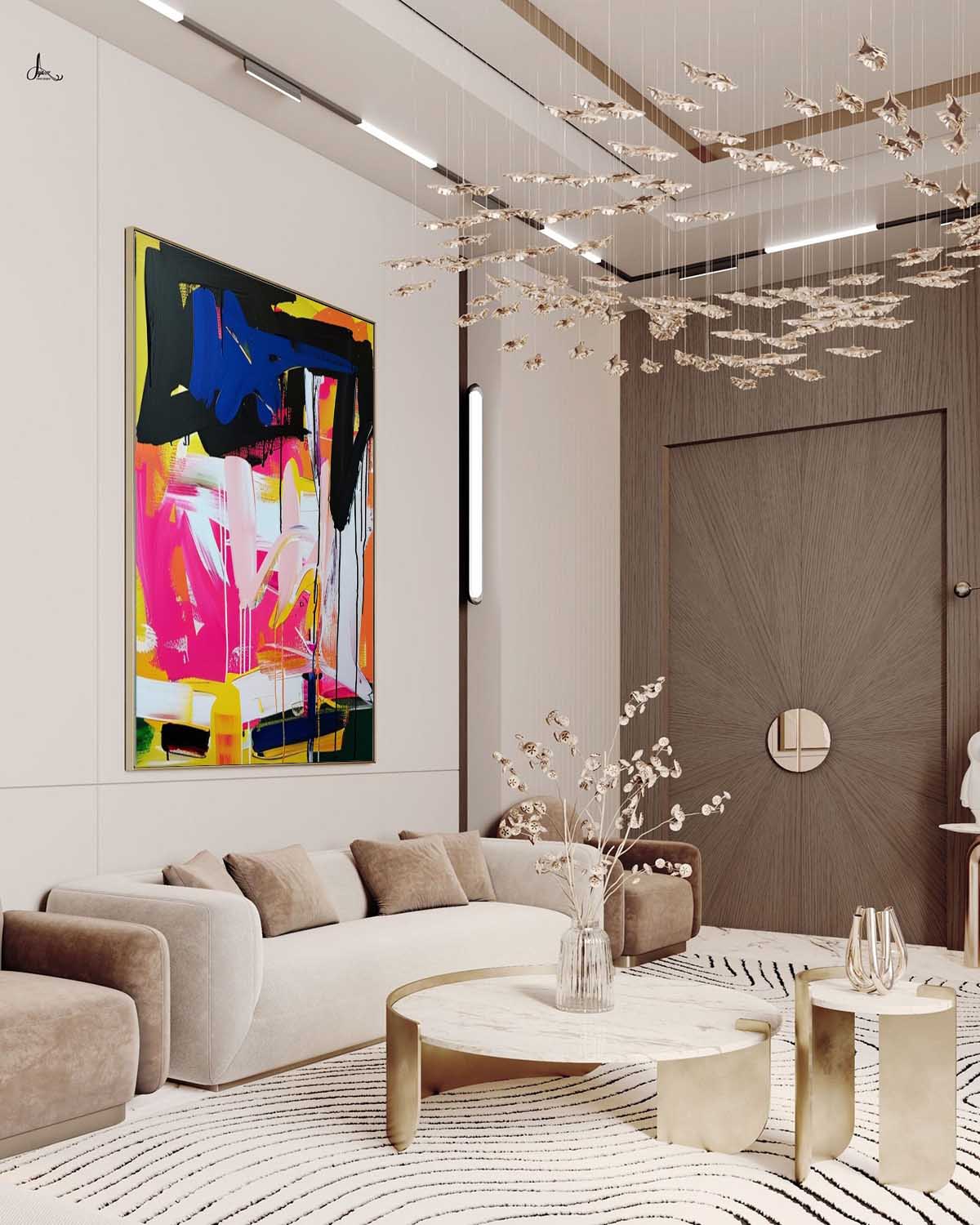 Zadie Colorida Pintura Arte Mural - Letslighting