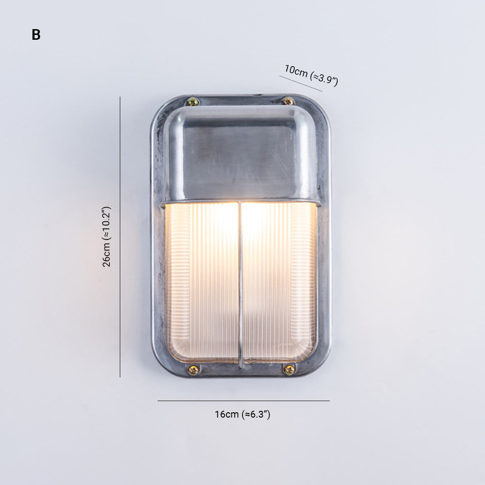 Ray Lámpara de Pared Geométrica de Metal y Vidrio para Exterior