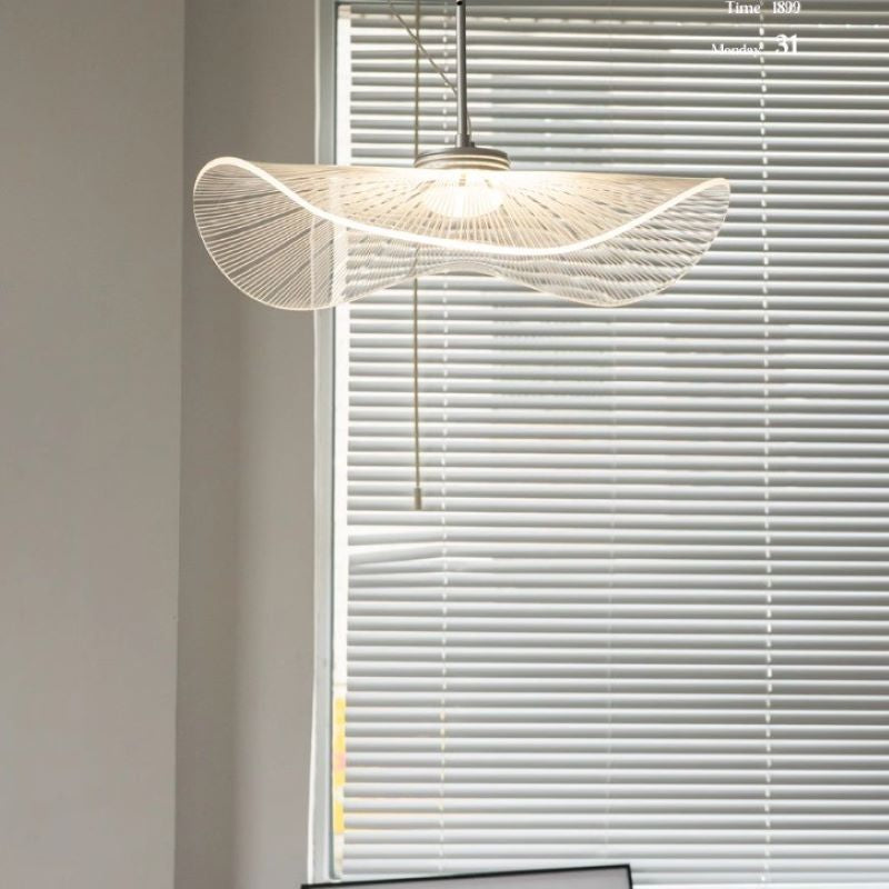 Ritta Diseño Loto Hoja Metal Acrílico LED Lámpara Colgante Dormitorio