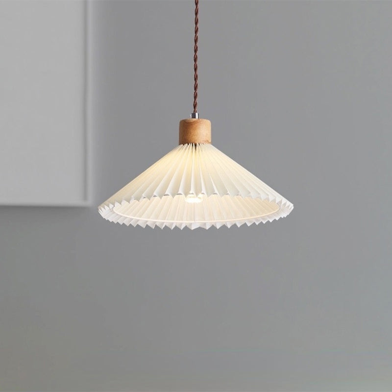 Muto Arte Paraguas Madera/PVC Lámpara Colgante Beige