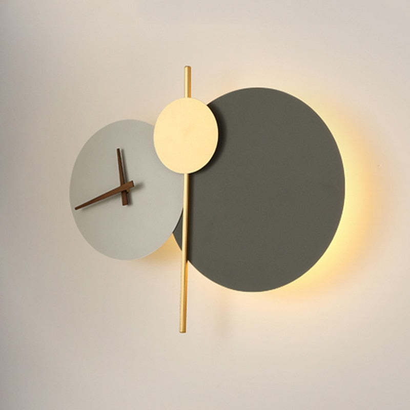 Nordic Redondo Reloj Aplique de Pared Blanco/Gris/Negro/Verde