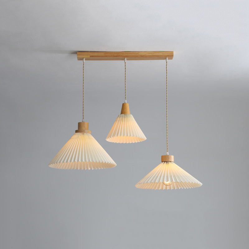 Muto Arte Paraguas Madera/PVC Lámpara Colgante Beige