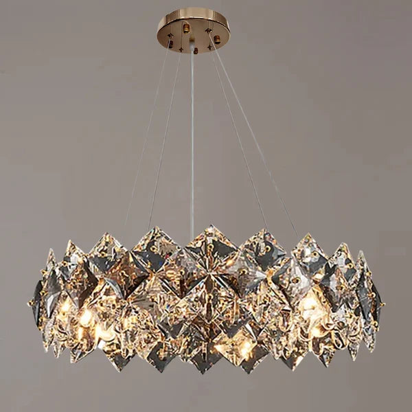Kristy Moderno 6-Luz Tiered Crystal Lámparas de Araña With Ajustable Cables