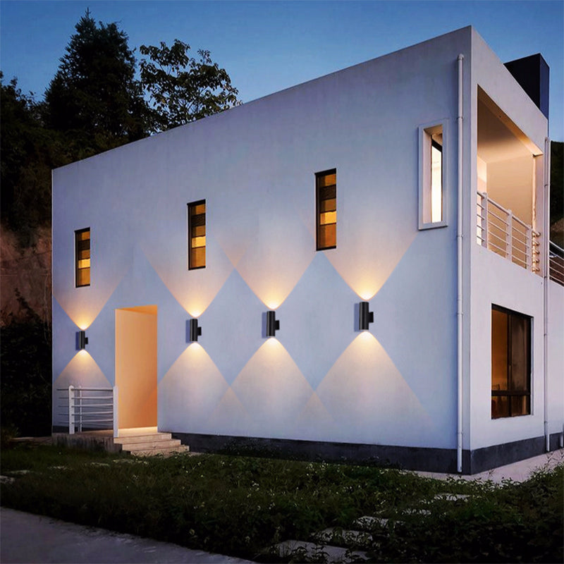 Ray Moderno Doble Foco Metal/Vidrio Aplique de Pared Negro