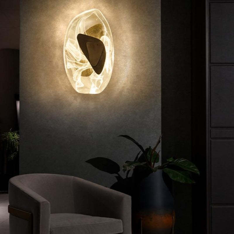Arisha Moderno Nórdico Geométrico Acrílico Aplique de Pared Negro/Dorado