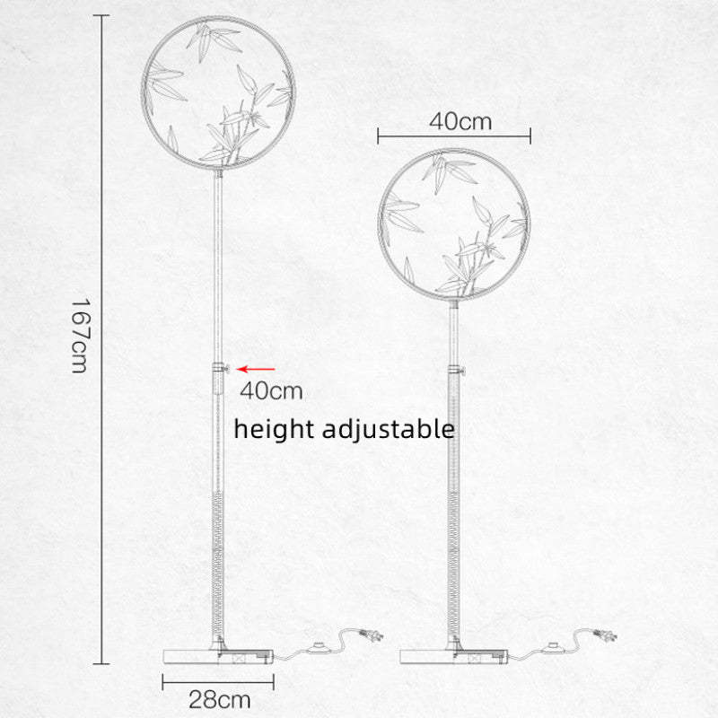 Mira Zen Artistic Circle Metal/Vidrio Lámpara de Pie