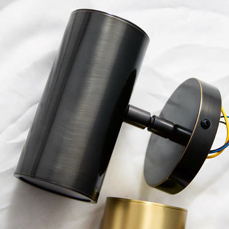 Arisha Moderno Cilíndrico Metal Aplique de Pared Dorado/Negro