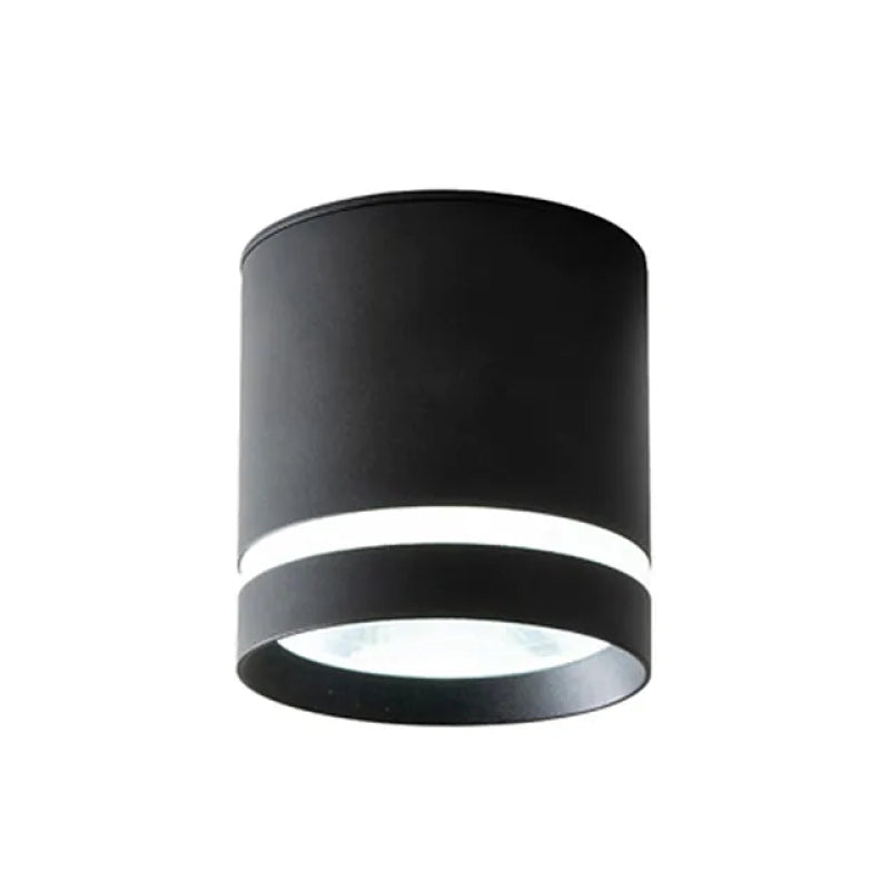 Arisha Minimalista Foco Cilíndrica Metal LED Lámpara de Techo Blanca/Negro