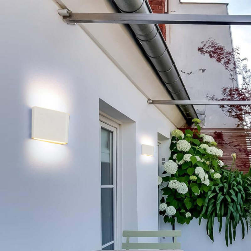 Ray Moderna LED Rectangular Metal/Acrílico Aplique de Pared Blanca/Negra