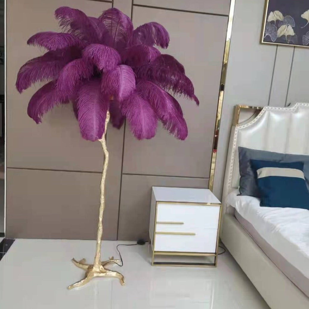 O'Moore Luxury Árbol Pluma/Resina Lámpara de Pie/Mesa