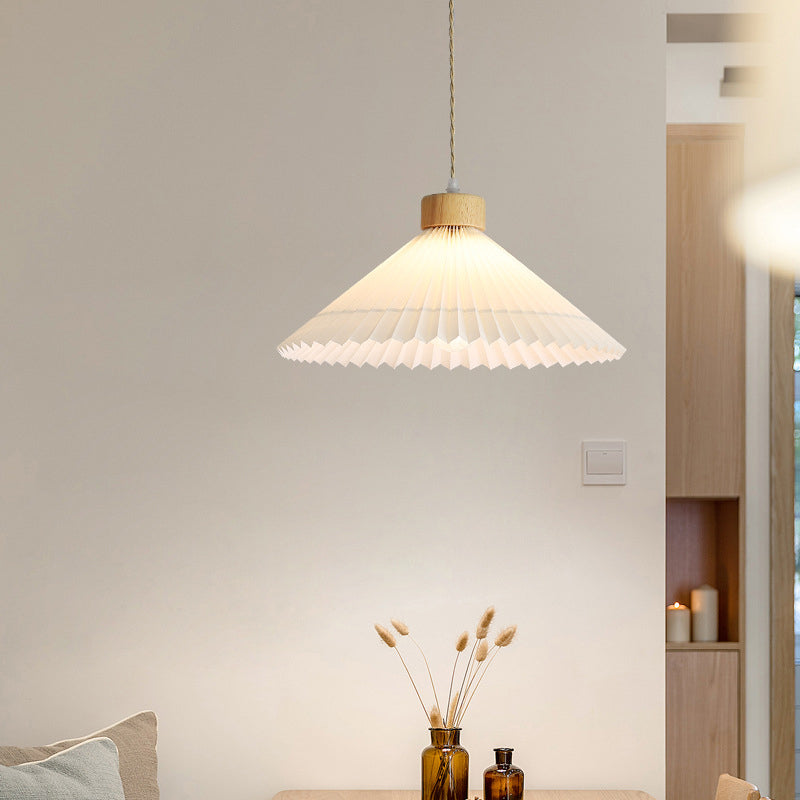 Muto Arte Paraguas Madera/PVC Lámpara Colgante Beige