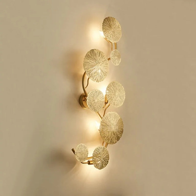 Arisha Diseño Lujo Árbol Metal Aplique de Pared Dorado