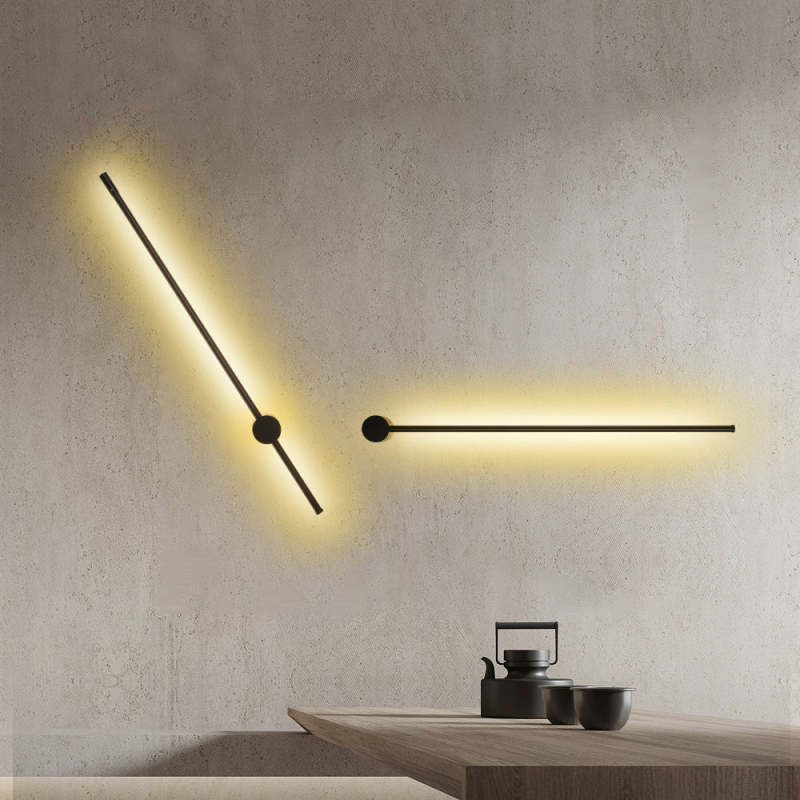 Arisha Minimalita Lineal Metal LED Aplique de Pared Negro