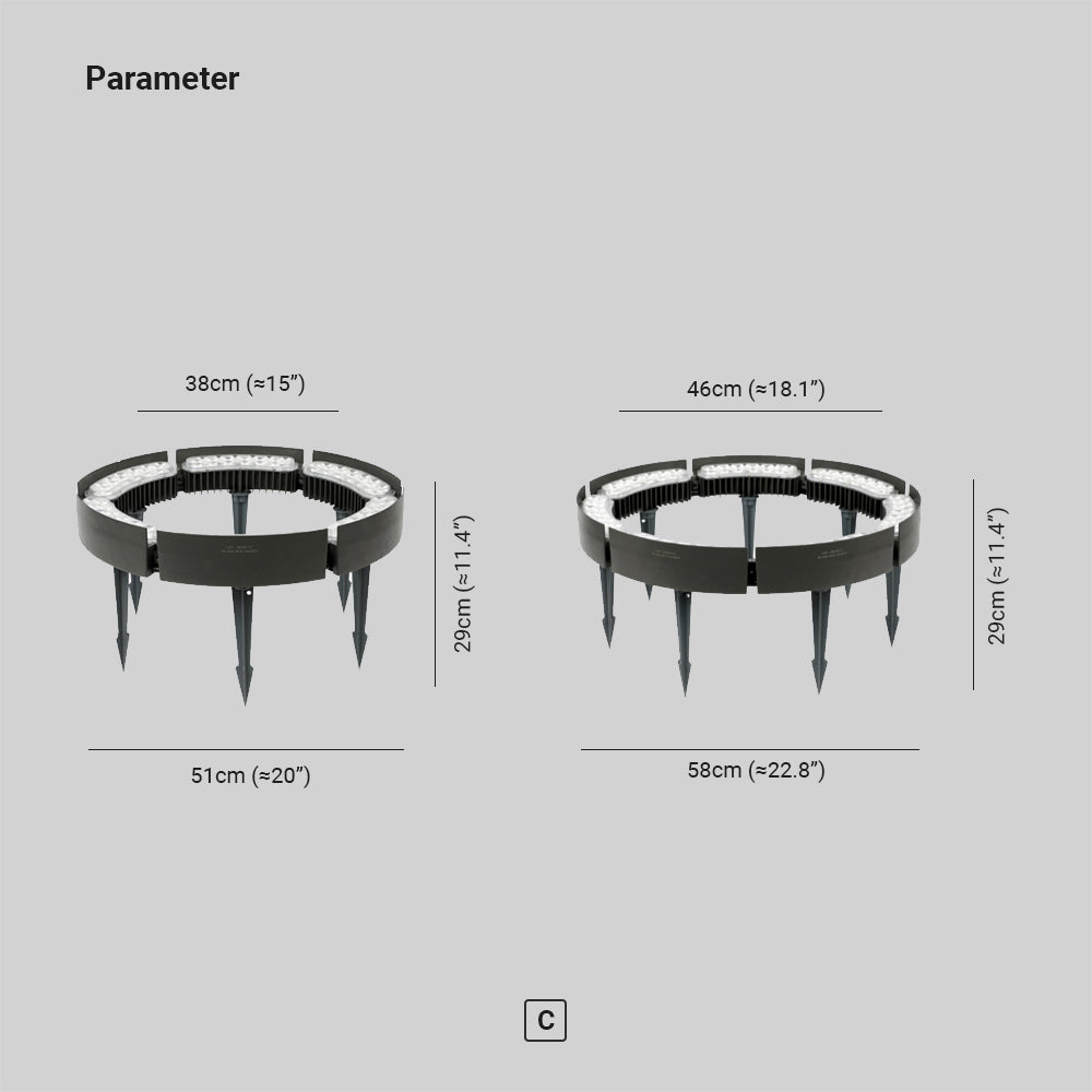 Ray Moderna Círculo Metal Vidrio Lámpara Exterior Patio