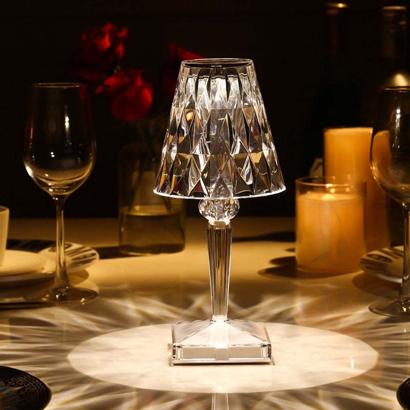 Kristy Moderna Minimalista Cristal Lámpara de Mesa Transparente
