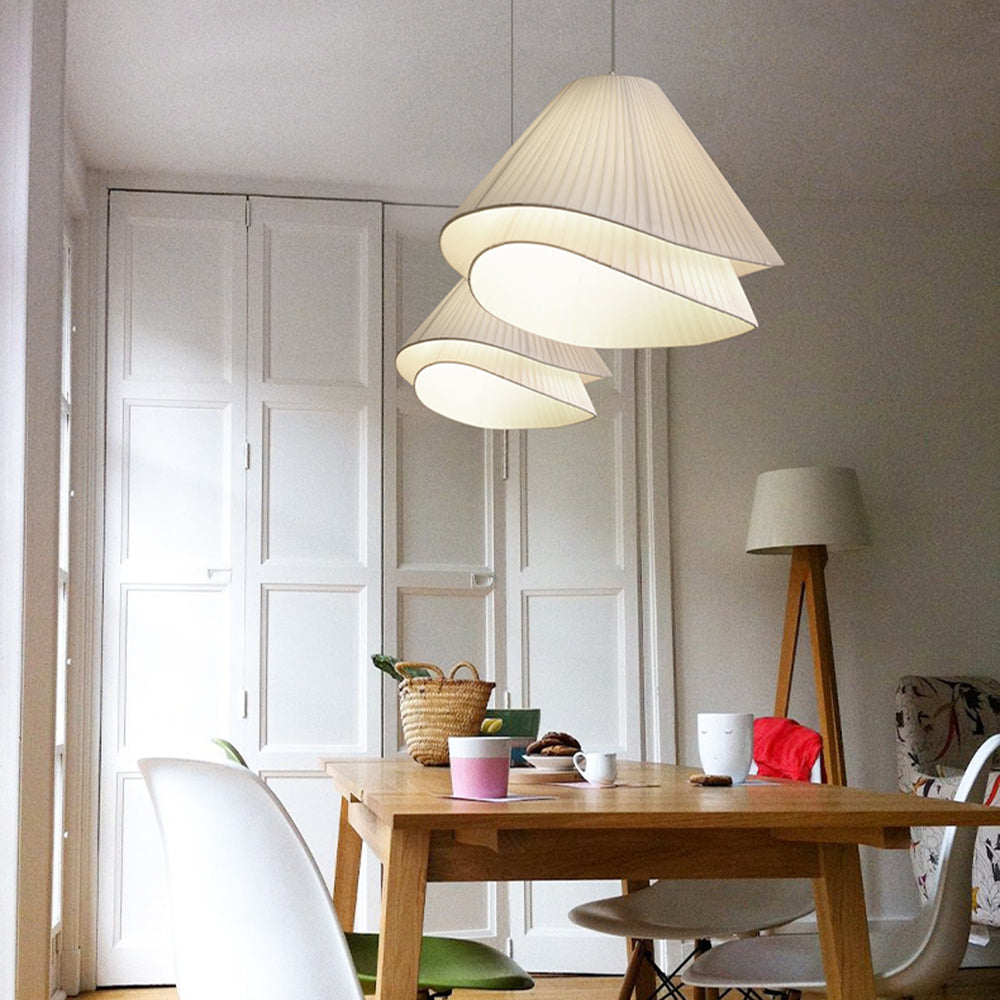 Ritta Moderna Triple Metal/Tela Lámpara Colgante Blanca