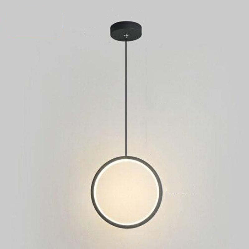 Arisha Minimalista Anillo Metal/Acrílico LED Lámpara Colgante Negra