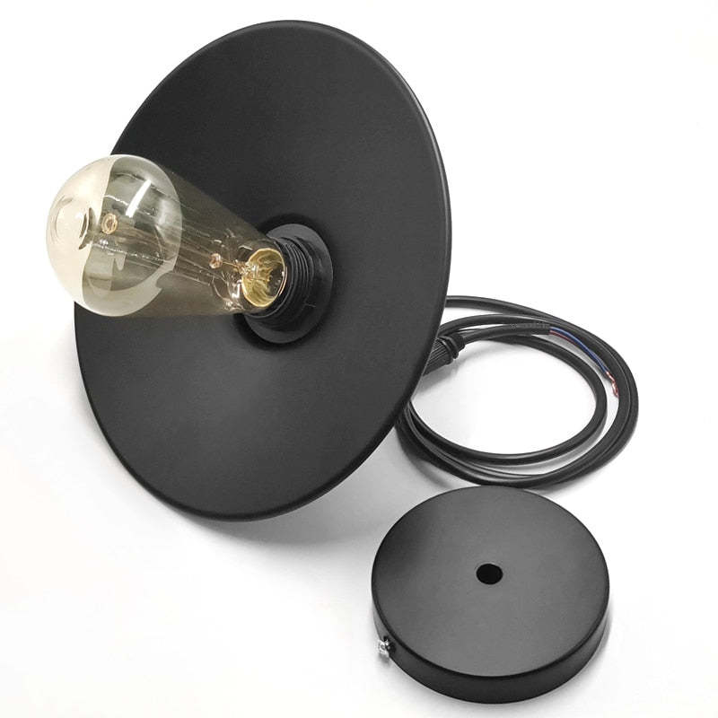 Arisha Industrial Domo Metal Lámpara Colgante Negra
