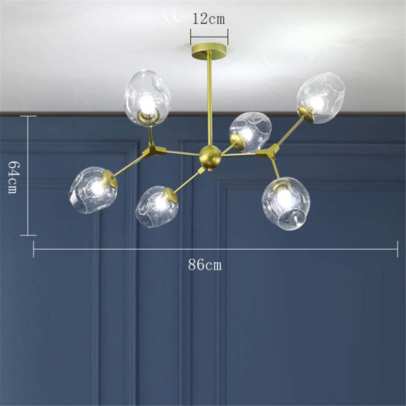 Valentina Morderna Vidrio/Metal LED Lámpara Colgante Dorada