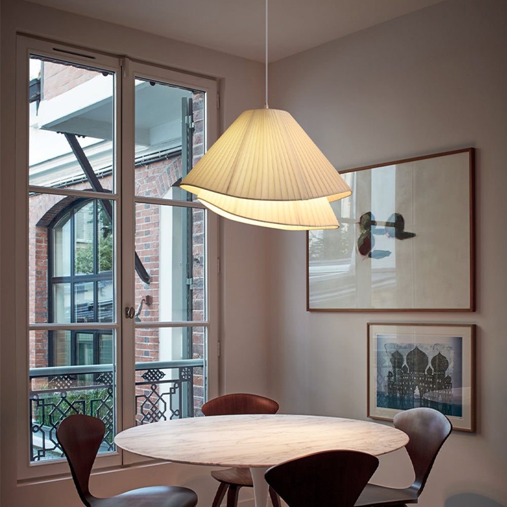 Ritta Moderna Triple Metal/Tela Lámpara Colgante Blanca