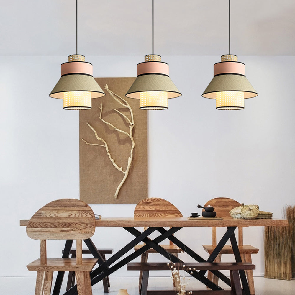 Ritta Rustica Geométrica Metal Lámpara Colgante Azul/Rosa