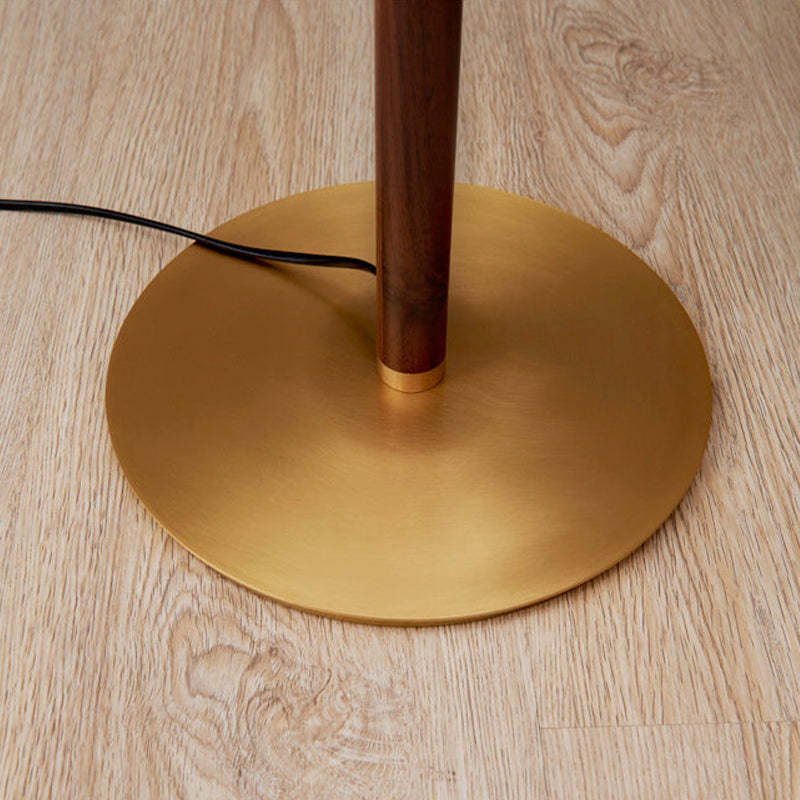 Muto Moderna Simple Metal/Tela Lámpara de Pie/Mesa, Nogal