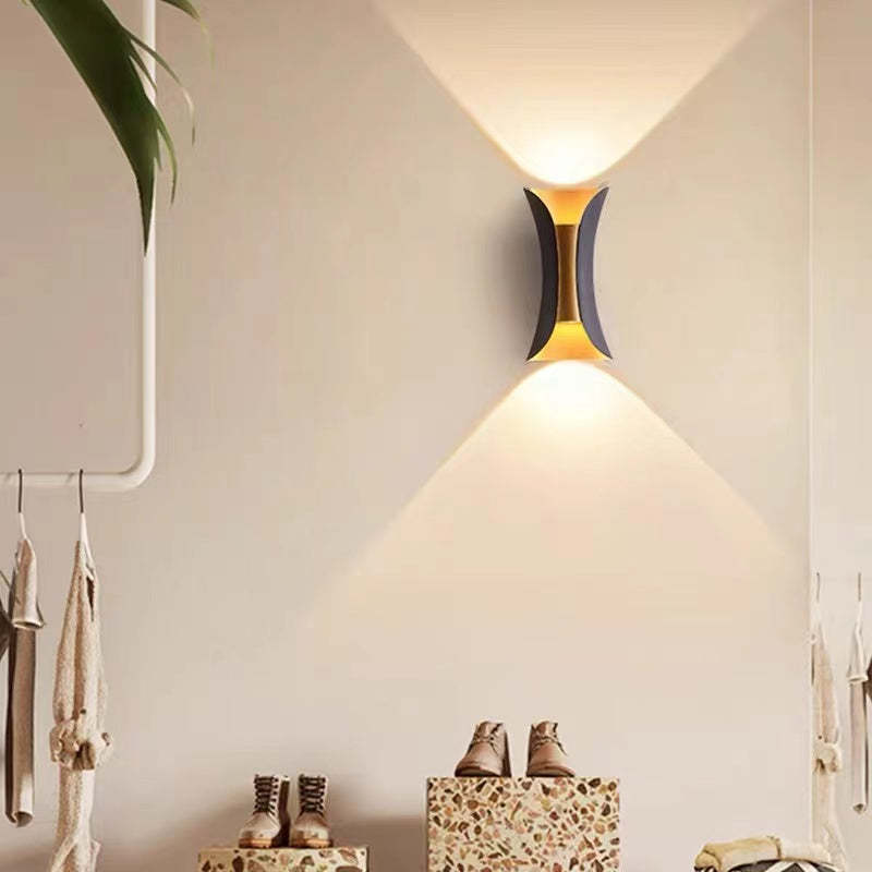 Ray Moderna Foco Metal Aplique de Pared Exterior Blanca/Negra