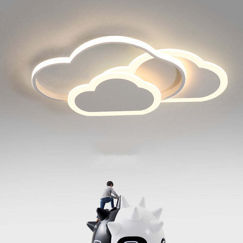 Arisha Diseño Nube Metal/Acrílico Lámpara de Techo Blanca/Rosa