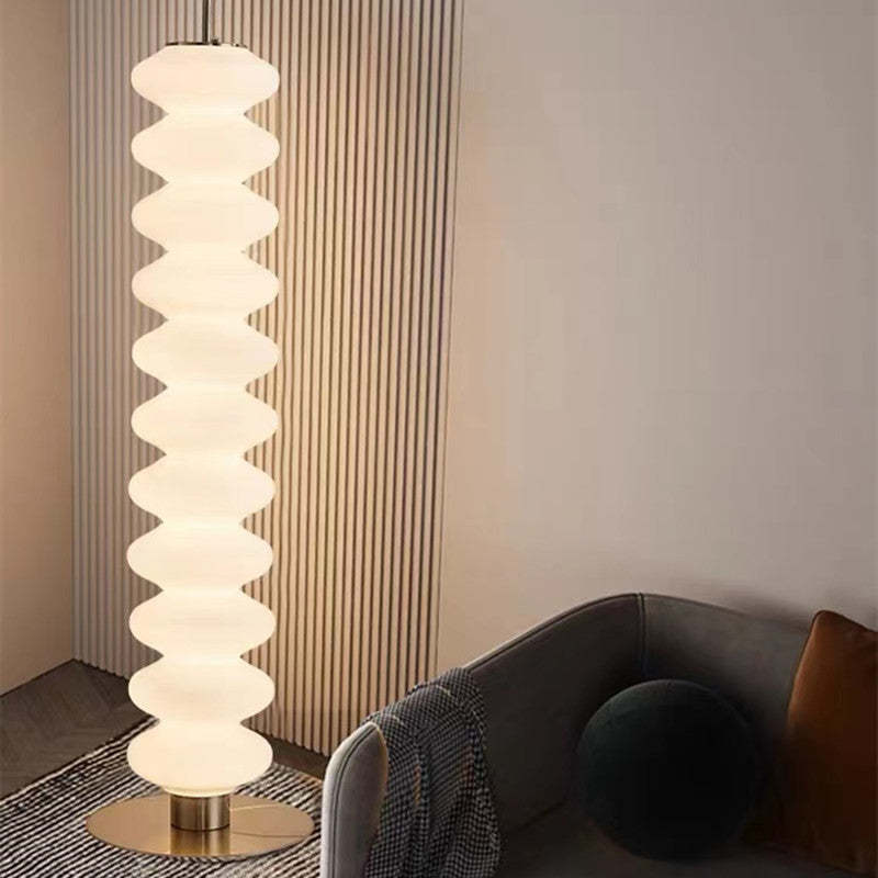 Mira Moderna Diseño Metal/Vidrio LED Lámpara de Pie Blanca