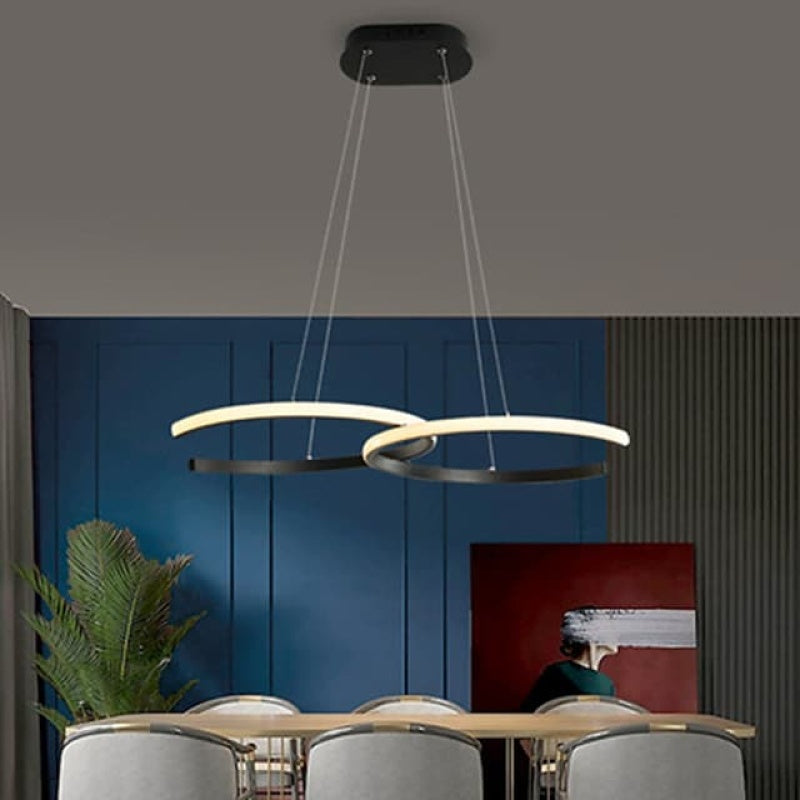 Arisha Moderna Geométrica Metal/Silicona Lámpara Colgante Negra/Ora