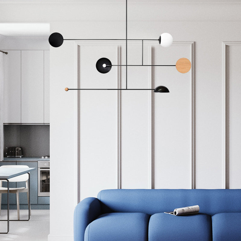 Avi Diseña Lineal Multiple Metal Lámpara Colgante Negra